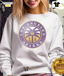 Alt Text: Official Los Angeles Sparks Respect Her Game sweatshirt showcasing team pride and support for women's basketball.