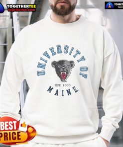 Alt Text: Official Maine Black Bears Circle Vintage Sweatshirt featuring a classic design and school colors for fans.