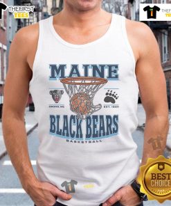 Official Maine Black Bears Game Time tank top featuring team colors and logo, perfect for fans and game day wear.