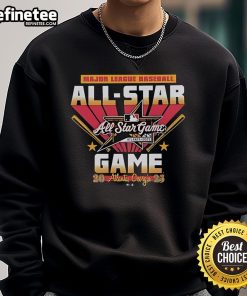 2025 Official Major League Baseball All-Star Games sweatshirt from Atlanta, Georgia, showcasing team logos and vibrant design.