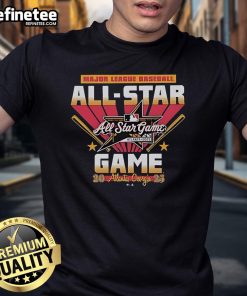 Official Major League Baseball All-Star Games Atlanta Georgia 2025 T-Shirt featuring vibrant graphics and team logos.