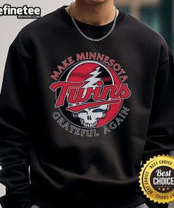 Alt Text: Official Minnesota Twins Grateful Again sweatshirt featuring team colors and logo, perfect for fans and cozy wear.