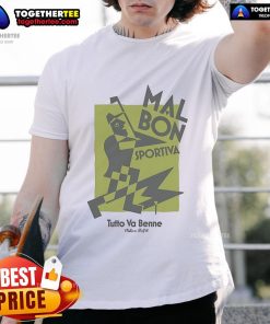 Official Malbon Golf Sportiva Tutto Va Benne T-Shirt featuring a stylish design perfect for golf enthusiasts.
