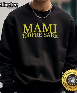 Official Mami 100pre Sabe Neon Pink Sweatshirt featuring bold graphics and a stylish design for trendy casual wear.