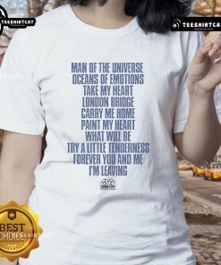 Alt Text: Official Man Of The Universe Oceans Of Emotions tee featuring London Bridge design, perfect for ladies' fashion.
