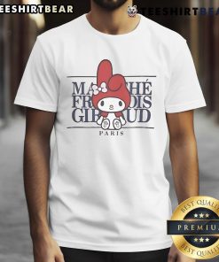Alt Text: Official Marithe X My Melody Paris T-Shirt featuring a cute design, perfect for fans of My Melody and stylish fashion.