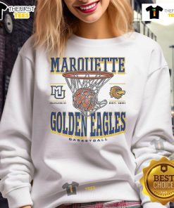 Alt Text: Official Marquette Golden Eagles Game Time Sweatshirt in navy blue, featuring the logo and comfortable fit for fans.