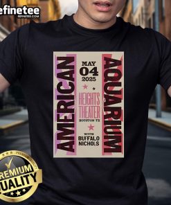 Official May 4, 2025 Aquarium Tour Poster Houston, TX T-Shirt featuring vibrant marine designs and event details.