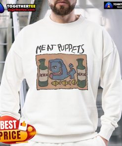 Official Meat Puppets sweatshirt featuring vibrant band logo and unique design, perfect for fans of alternative rock.