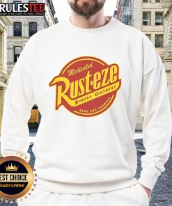 Alt Text: Official Medicated Rust-Eze Bumper Ointment sweatshirt in vibrant colors, perfect for fans of the beloved Cars movie series.
