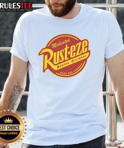 Official Medicated Rust-Eze Bumper Ointment T-Shirt featuring a unique design, perfect for fans and collectors.
