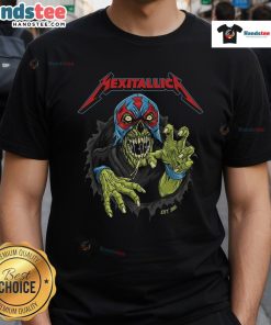 Official Metallica 2025 t-shirt featuring Mexitallica design by artist Puiscalzada, established 2008, perfect for fans.