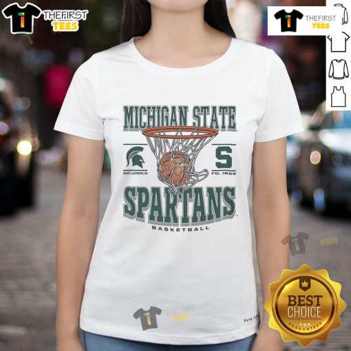 Official Michigan State Spartans Game Time Ladies Tee, featuring team colors and logo, perfect for game day attire.