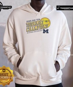 Official Michigan Wolverines 2025 Big Ten Softball Tournament Champions hoodie featuring team logo and vibrant colors.
