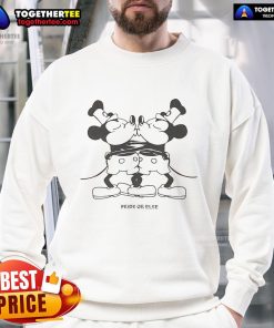 Official Mickey Mouse Steam Dreamboat Willie Pride Or Else Sweatshirt showcasing colorful design for Disney fans.