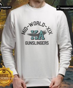 Official Mid World XIX Gunslingers KA Sweatshirt featuring bold graphic design and cozy fabric for fans.