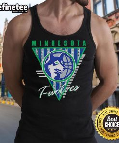 Official Minnesota Timberwolves Mitchell & Ness Tri-Logo Tank Top featuring bold team graphics and stylish design.