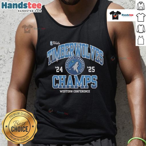 Official Minnesota Timberwolves NBA Finals 2024-2025 Pride Western Conference Champions tank top in vibrant colors.