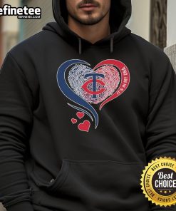 Official Minnesota Twins hoodie with 'It's In My DNA' heart design, perfect for fans showcasing their team spirit.