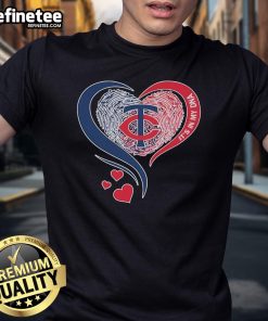 Alt Text: Official Minnesota Twins It's In My DNA heart T-shirt showcasing team spirit and love for baseball.
