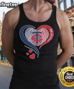 Official Minnesota Twins 'It's In My DNA' heart tank top featuring team colors and logo, perfect for fans and summer wear.