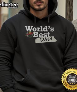 Official Minnesota Wild World's Best Dad Hoodie in green, featuring logo and festive design for hockey-loving dads.