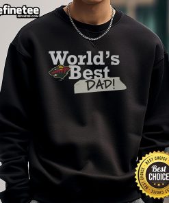 Official Minnesota Wild World's Best Dad Sweatshirt in green, featuring the team's logo and a stylish design for sports fans.