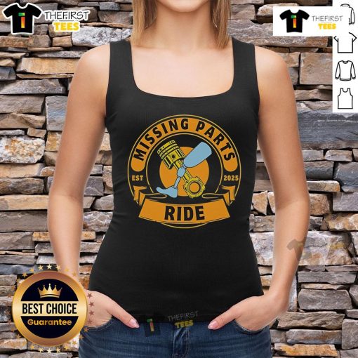 Alt Text: Official Missing Parts Ride Est 2025 tank top featuring bold graphics and a stylish design for fans.