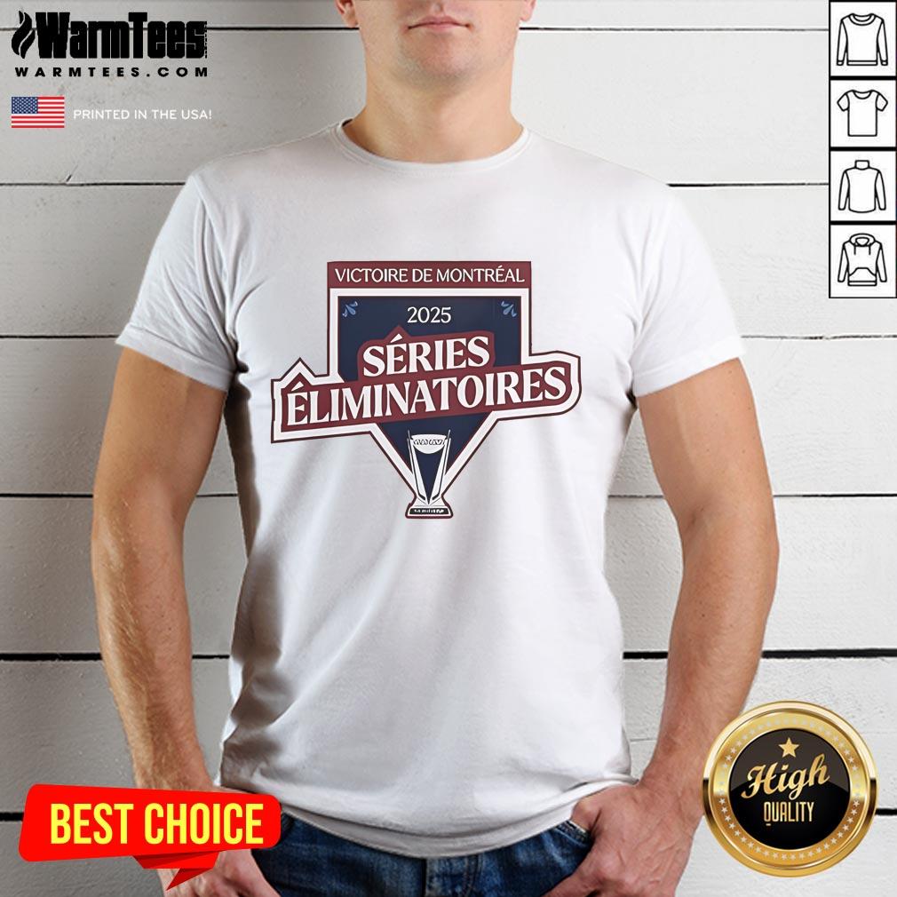 Official Montreal Victoire 2025 Series Eliminatoires T Shirt Official Montreal Victoire 2025 Series Eliminatoires T-Shirt featuring team logo and vibrant design for fans.