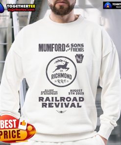 Official Mumford and Sons 2025 Railroad Revival Tour sweatshirt from their concert in Richmond, VA at Allianz Amphitheatre.