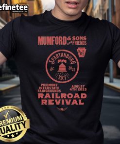 Official Mumford and Sons 2025 Railroad Revival Tour T-shirt from Spartanburg, SC at Piedmont Fairgrounds