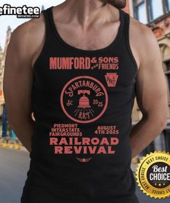 Official Mumford and Sons 2025 Railroad Revival Tour tank top from Spartanburg, SC at Piedmont Fairgrounds.
