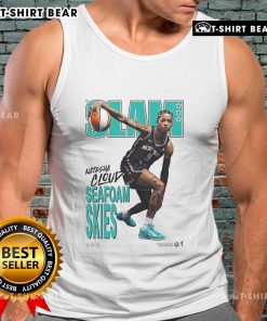 Alt Text: Official Natasha Cloud Slam Seafoam Skies Tank Top featuring a stylish design and vibrant seafoam color.
