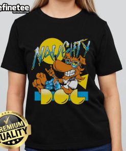 Official Naughty Dog Old School Ladies Tee featuring a retro design and comfortable fit for fans of classic gaming.