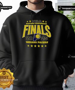 Official NBA Eastern Conference Finals 2025 Indiana Pacers Hoodie featuring team colors and logo for fans and supporters.