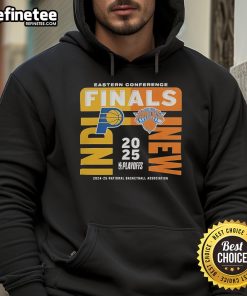 2025 NBA Eastern Conference Finals hoodie featuring Indiana Pacers vs New York Knicks match-up design.
