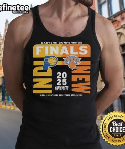 2025 NBA Eastern Conference Finals tank top featuring Indiana Pacers vs New York Knicks match-up design.