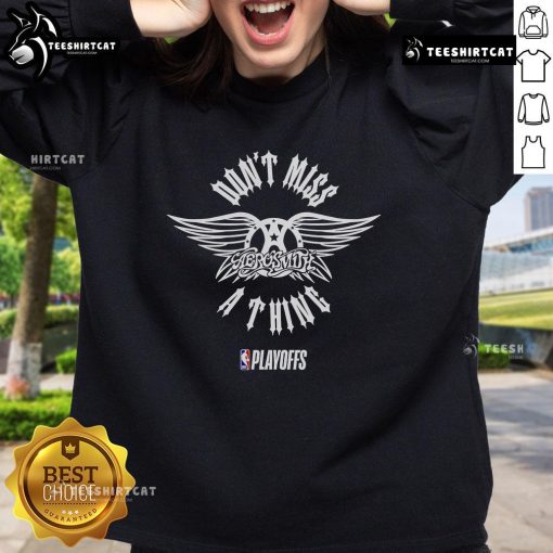 Official NBA Playoffs X Aerosmith sweatshirt featuring a stylish design for fans, perfect for game day and concert events.