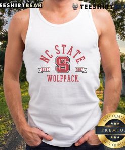 NC State Wolfpack tank top established 1887, featuring the iconic logo and school colors, perfect for fans and athletes.