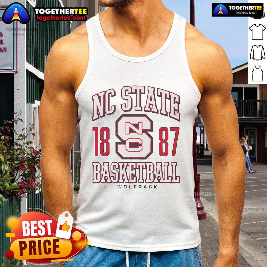 Official Nc State Wolfpack Basketball 1887 Tank Top Official NC State Wolfpack Basketball 1887 Tank Top in red, showcasing team pride for fans and athletes alike.