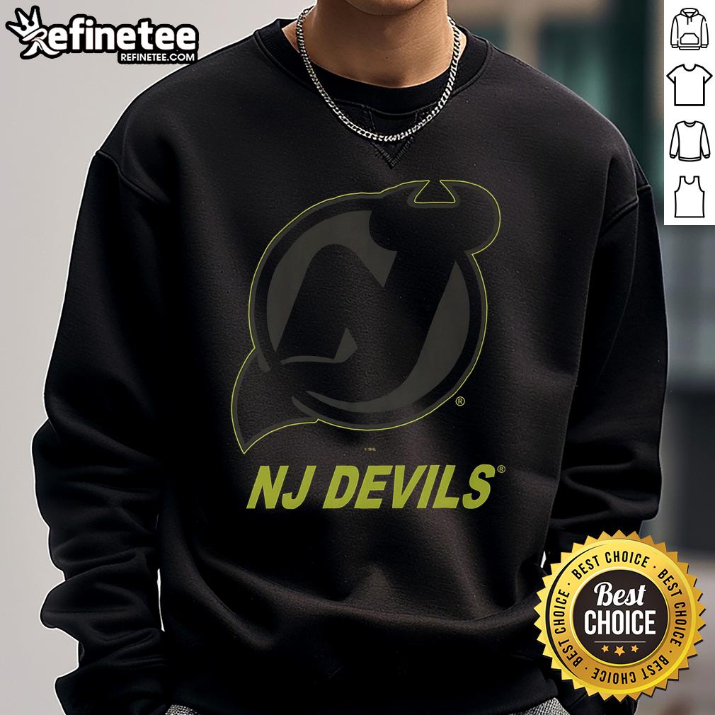 Official New Jersey Devils Highlight Reel Sweatshirt Alt Text: Official New Jersey Devils highlight reel sweatshirt featuring team logo and vibrant graphics for fans.