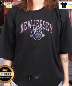 Official New Jersey Nets logo on a stylish ladies tee, showcasing team pride and sporty fashion for female fans.