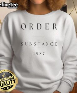 Official New Order Substance 1987 Sweatshirt featuring iconic album artwork and vintage design, perfect for fans.