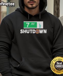 Official New York Knicks 7th Avenue Shutdown Hoodie featuring team colors and logo, perfect for fans and casual wear.