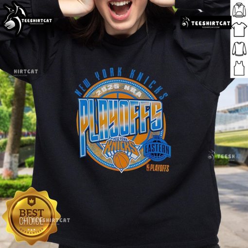 Official New York Knicks Basketball 2025 Playoffs Game Day Sweatshirt featuring team logo and vibrant colors.