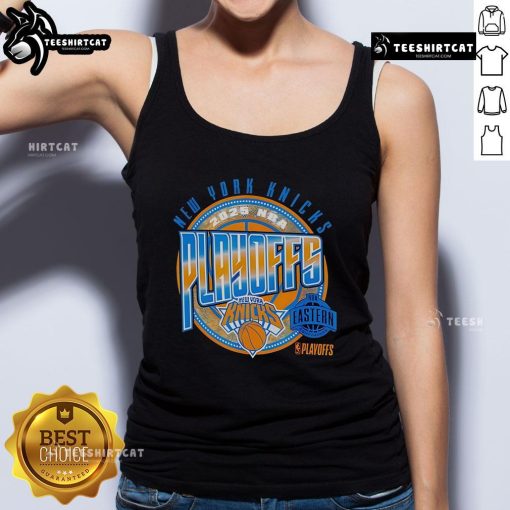 Official New York Knicks Basketball 2025 Playoffs Game Day Tank Top featuring team colors and logo, perfect for fans.