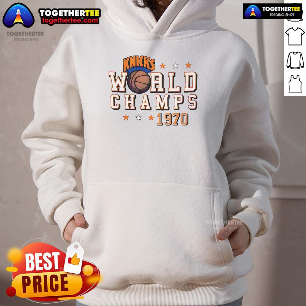 Official New York Knicks World Champs 1970 Hoodie Alt Text: Official New York Knicks World Champs 1970 Hoodie featuring team logo and championship design