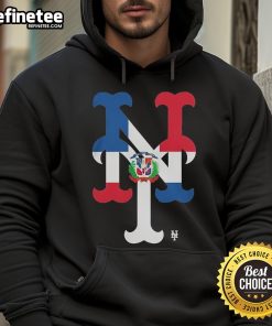 Alt Text: Official New York Mets 2025 Dominican Republic Flag Logo Hoodie featuring vibrant colors and team branding.
