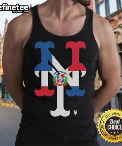 Official New York Mets 2025 Dominican Republic flag logo tank top showcasing team pride and vibrant colors.
