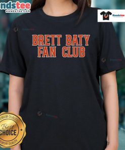 Official New York Mets Brett Baty Fan Club ladies tee featuring vibrant team colors and stylish design for female fans.